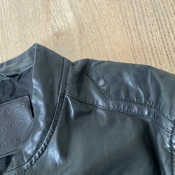All Saints Black Leather Jacket - Picture 4 of 7